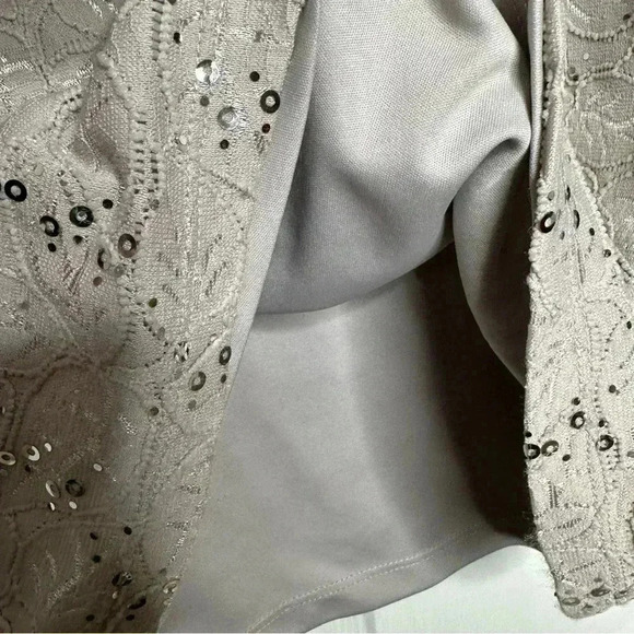 Tanjay Sequined Shirt 3/4 Length Sleeves Grey Size Small - Picture 12 of 15